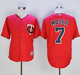 Minnesota Twins #7 Joe Mauer Red New Cool Base Stitched Baseball Jersey,baseball caps,new era cap wholesale,wholesale hats